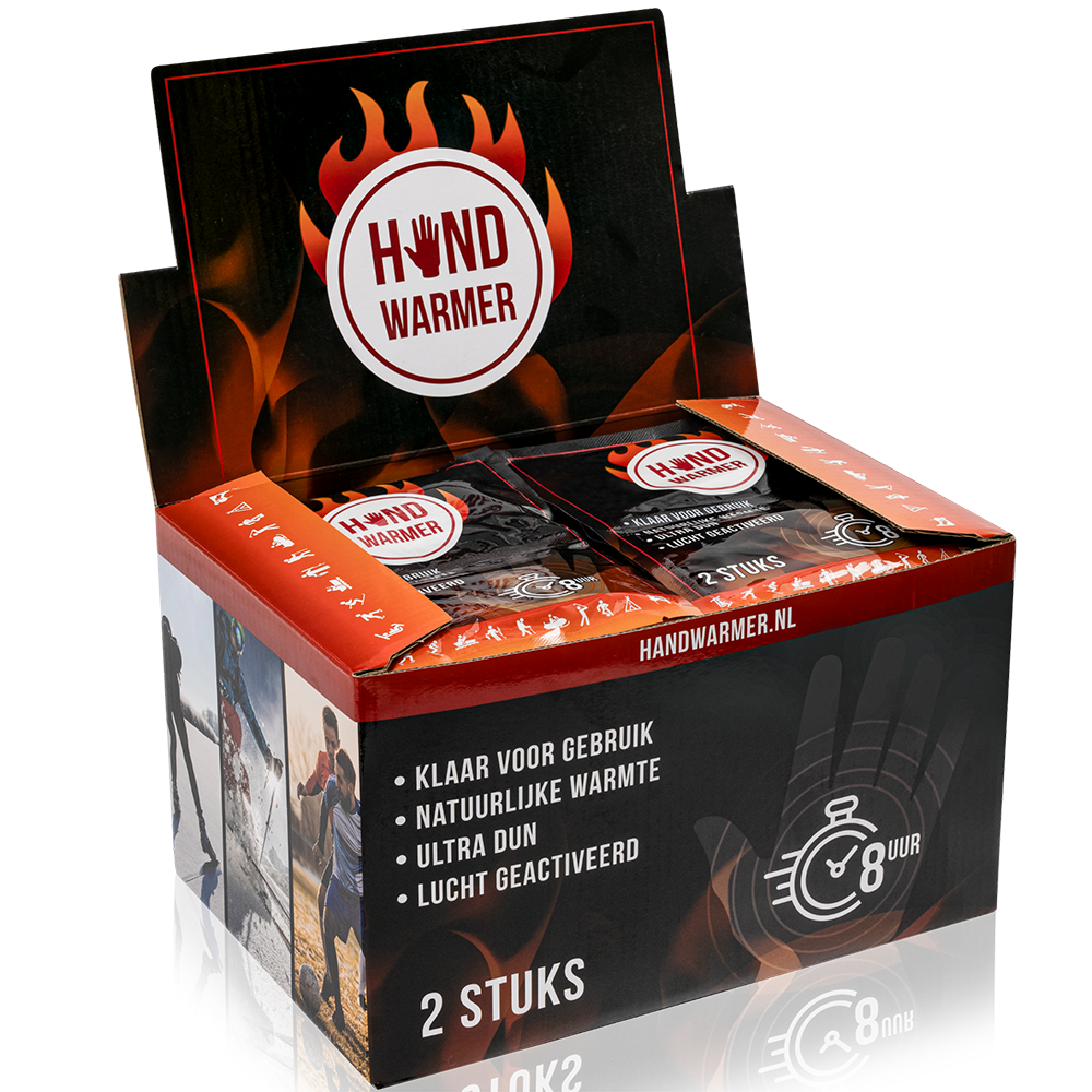 Compacte handwarmer voor onderweg, blijft tot 8 uur warm