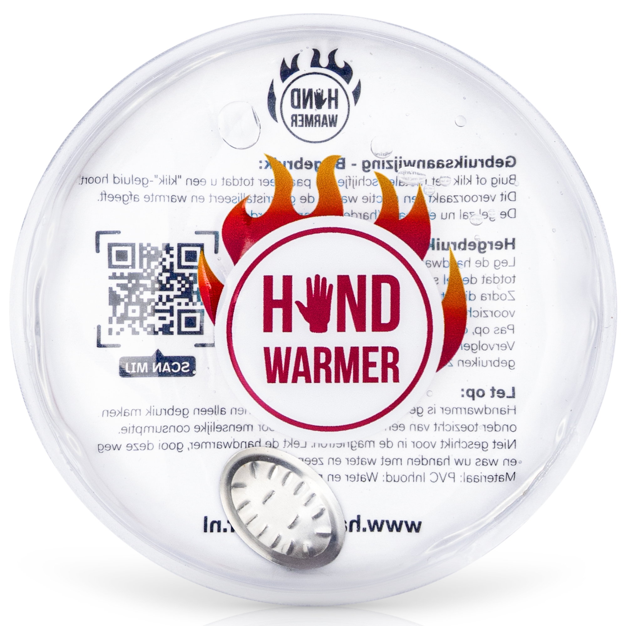 Herbruikbare handwarmer met warmtegel voor koude handen